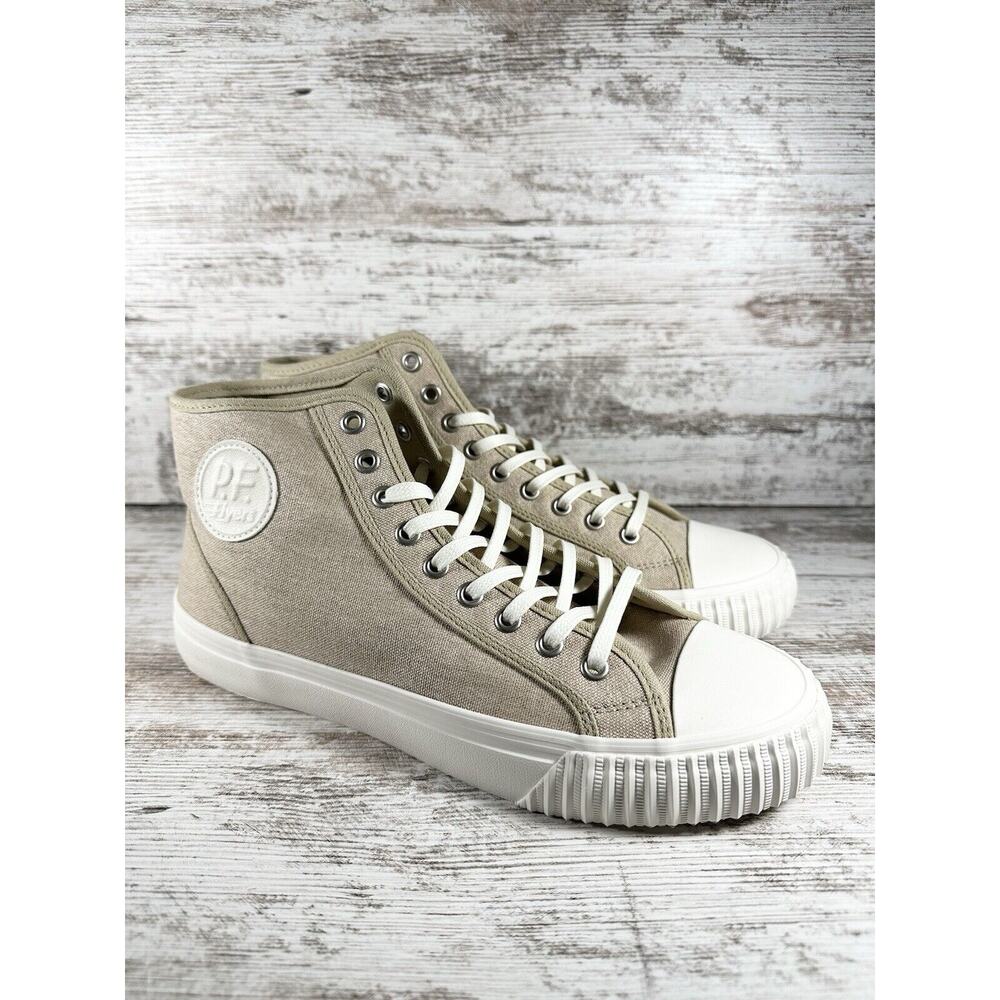 NEW Men's PF Flyers Center Hi Canvas Safari Beige Sneakers Sz 10 Athletic